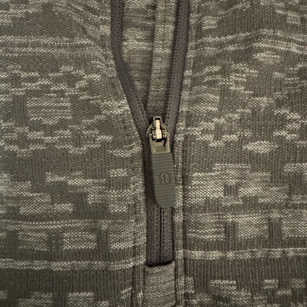 lululemon athletica Patterned Gray Zip-Up Sweater